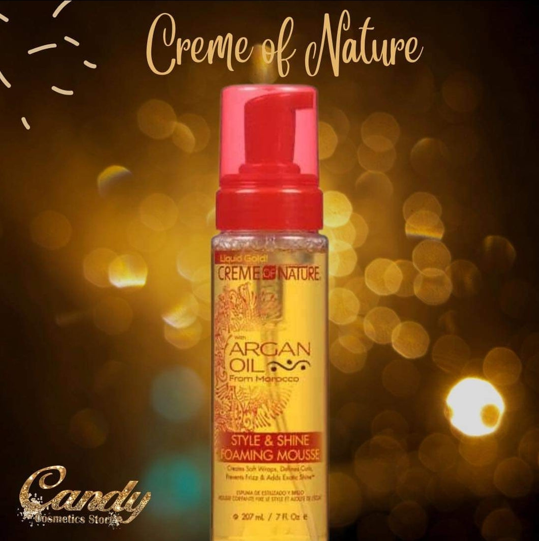 creme of nature style & shine foaming mousse